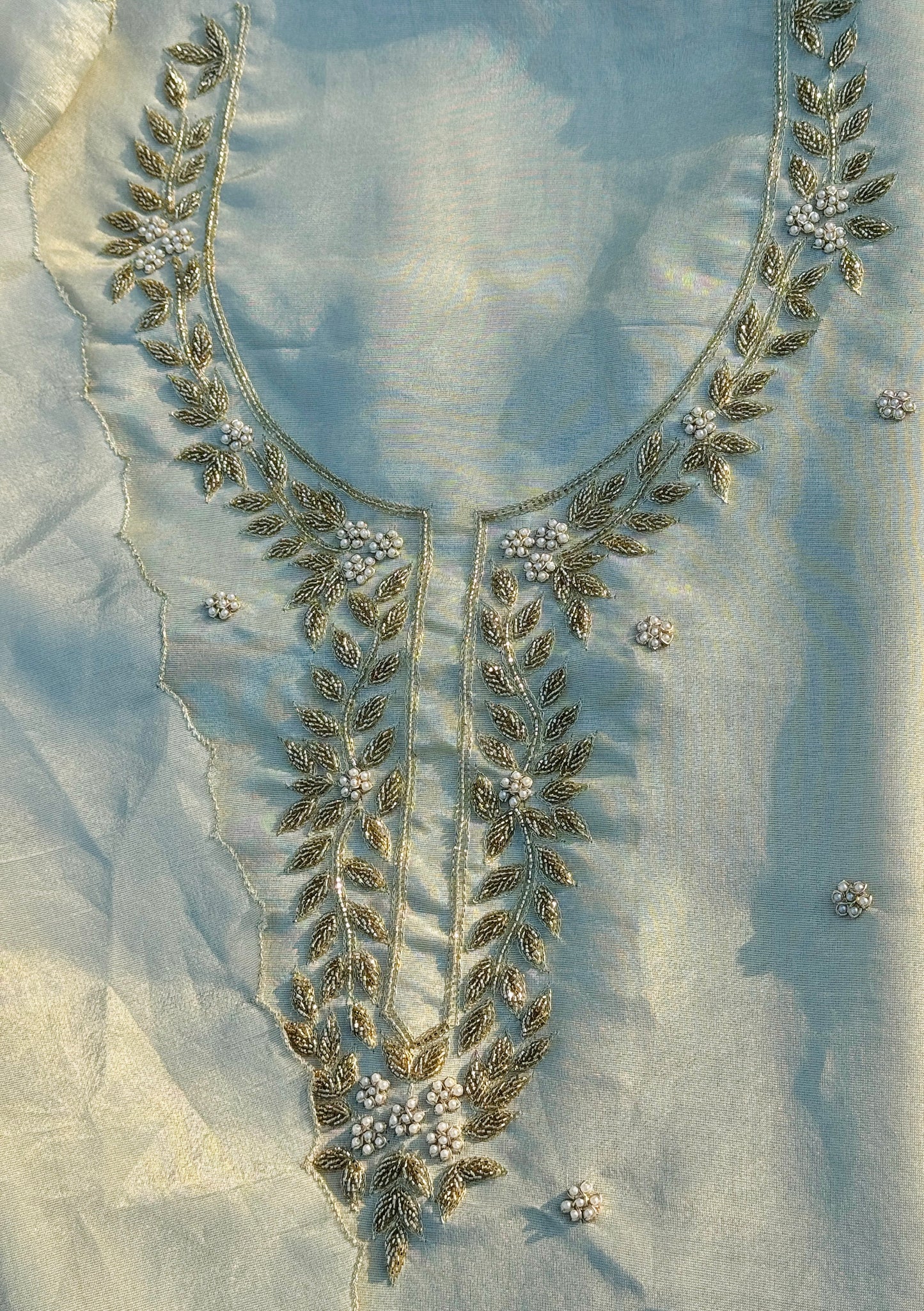 Eshaal cream golden suit set