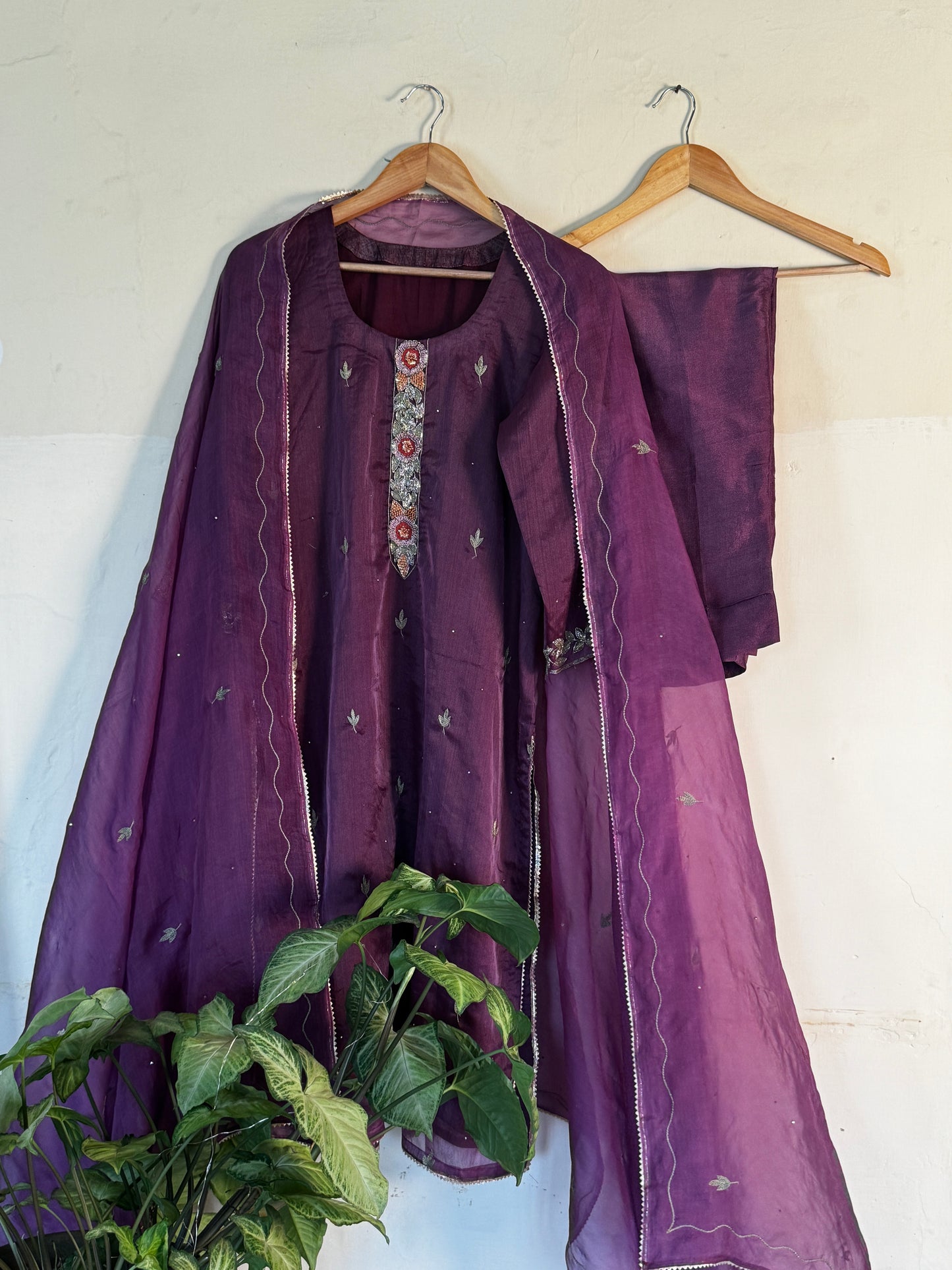 Syma purple Suit set