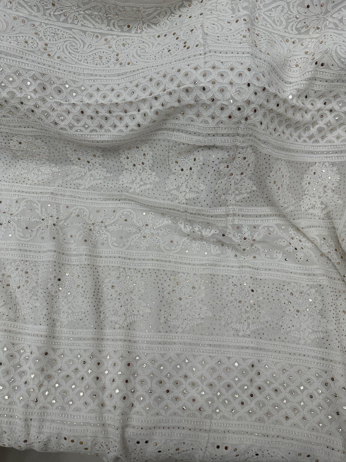 Chikan mukaish saree