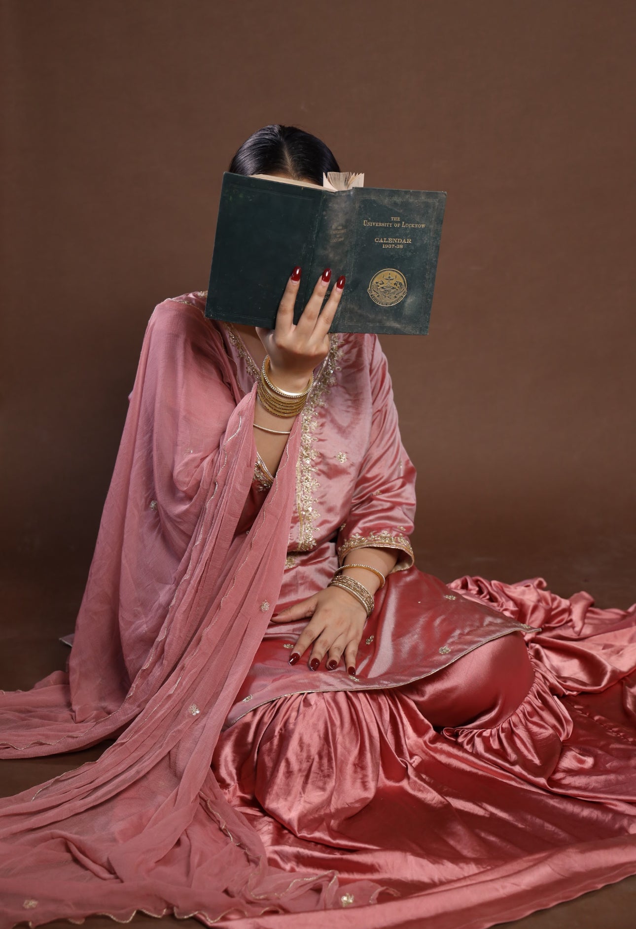 Pink Satin Gharara