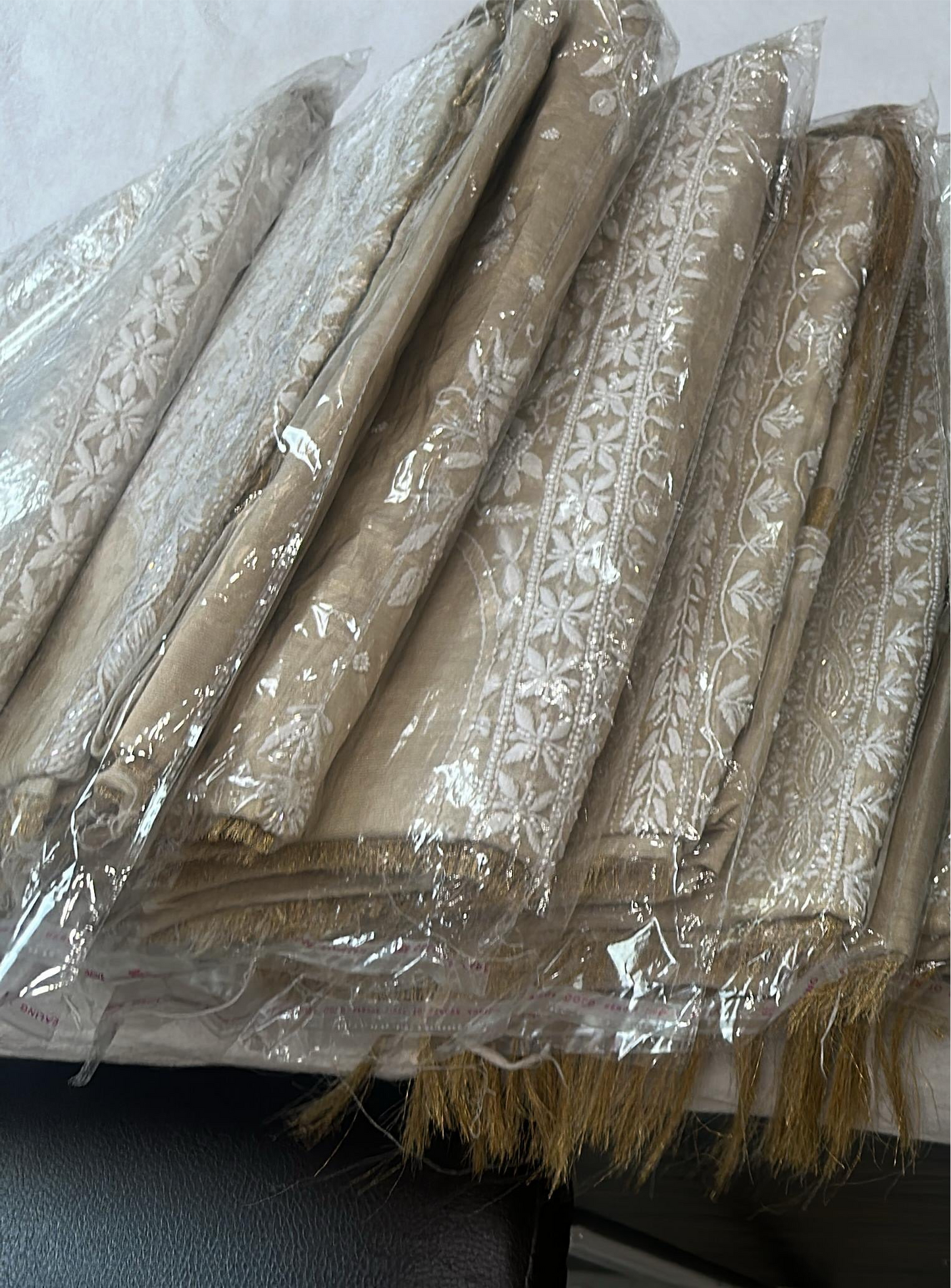 Tissue Chanderi Chikankari kurta dupatta set