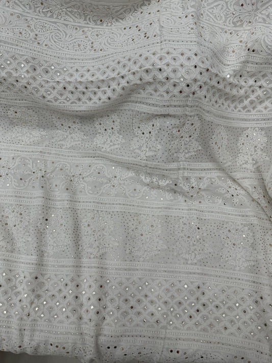 Chikan mukaish  saree