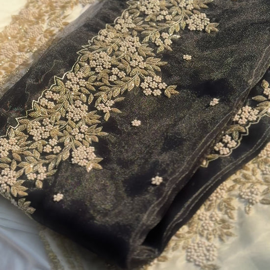 Pearl work saree 